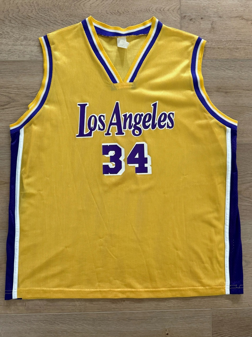 Vintage 90s Shaq Lakers #34 Mesh Jersey Made USA XL
